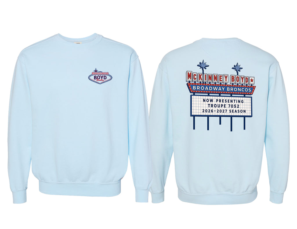 Broadway Broncos Marquis Chambray Comfort Colors Crewneck