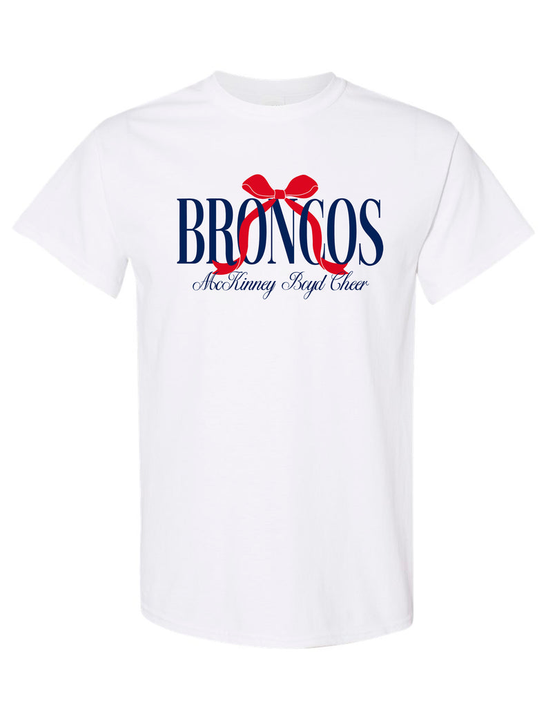 Boyd Cheer White Bow Broncos Design Gildan Short Sleeve T-Shirt