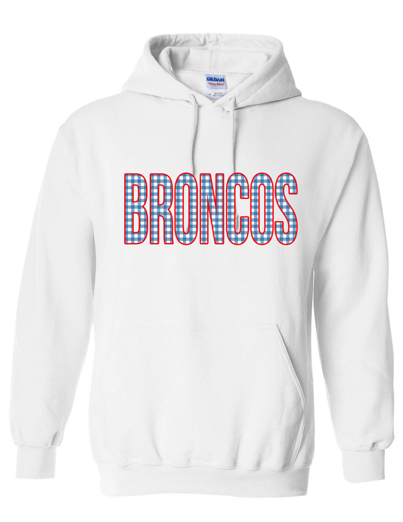 Boyd Cheer Gingham BRONCOS Design Hoodie