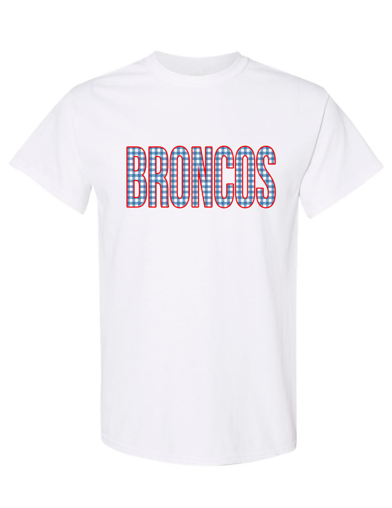 Boyd Cheer Gingham BRONCOS Design Tee