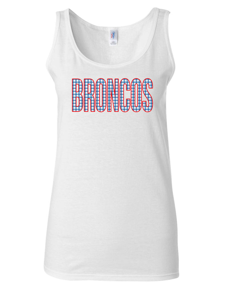 Boyd Cheer Gingham BRONCOS Design Tank Top