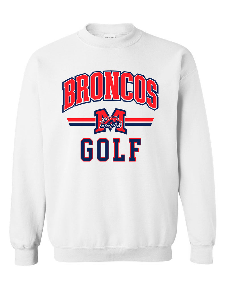 Boyd Golf White Stripe Design Crewneck Sweatshirt