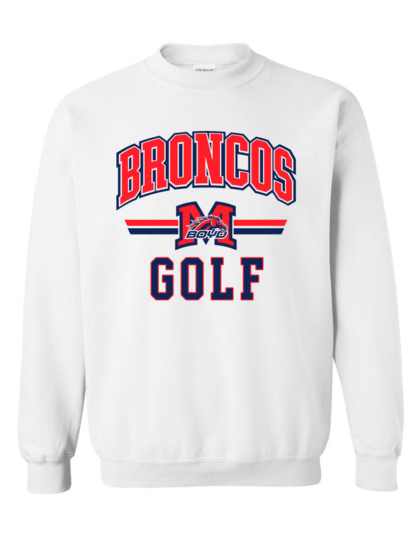 Boyd Golf White Stripe Design Crewneck Sweatshirt