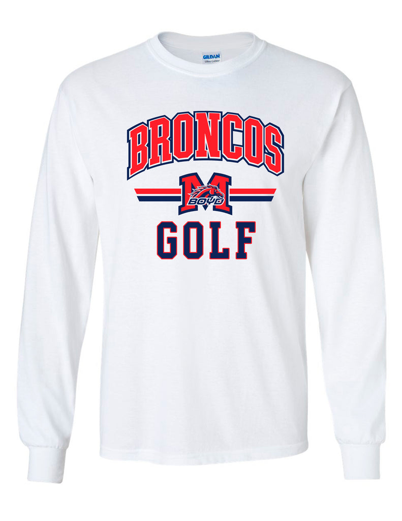 Boyd Golf White Stripe Design LS Tee