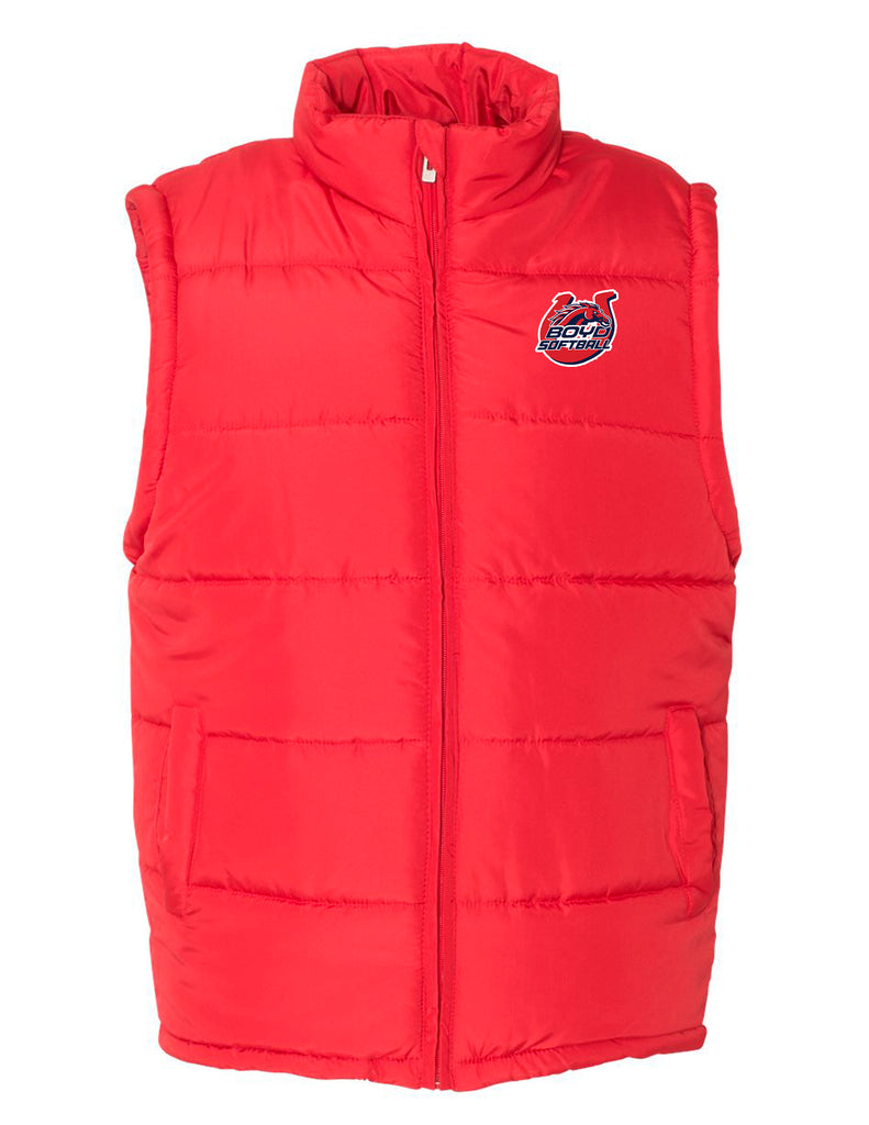 Boyd Softball Red Unisex Puffer Vest