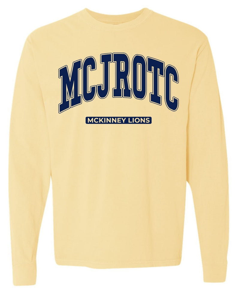 McKinney High JROTC Comfort Colors Butter Oversized Logo Long Sleeve