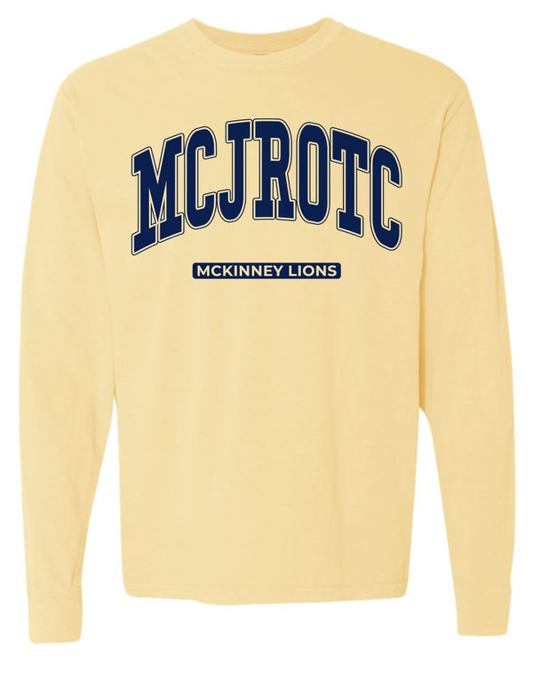 McKinney High JROTC Comfort Colors Butter Oversized Logo Long Sleeve