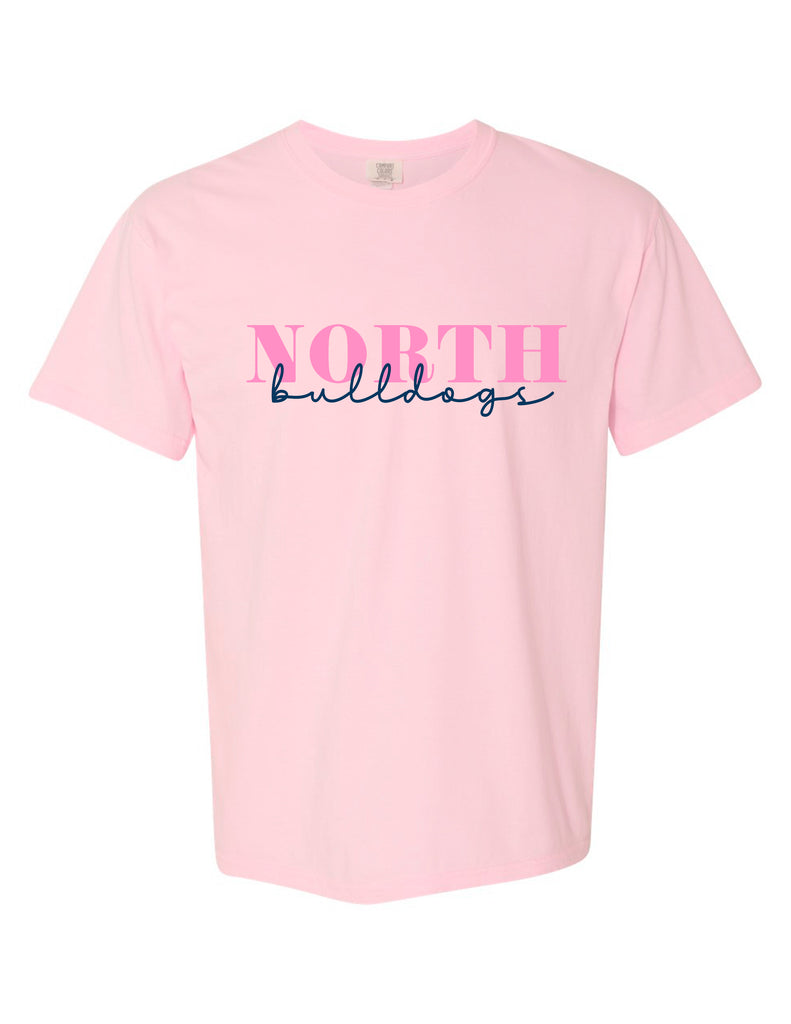 North Cheer Comfort Colors Blossom Bulldogs Script Tee