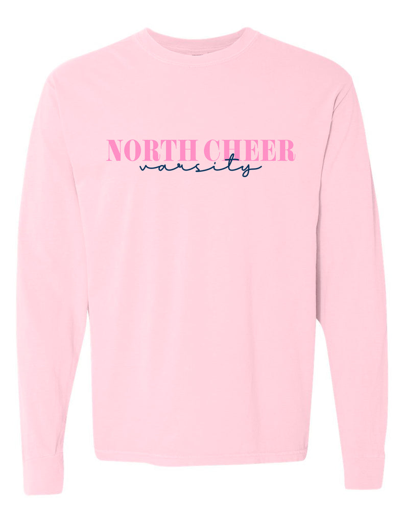 North Cheer Comfort Colors Blossom Varsity Script Long Sleeve Tee