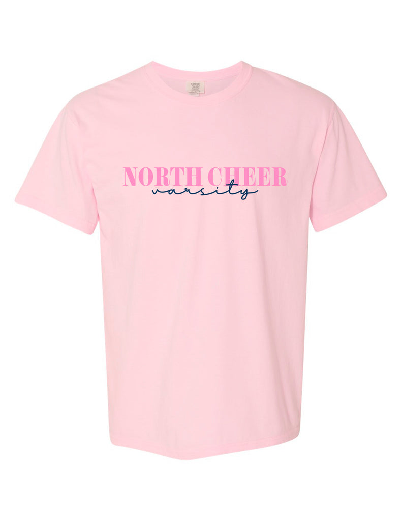 North Cheer Comfort Colors Blossom Varsity Script Tee