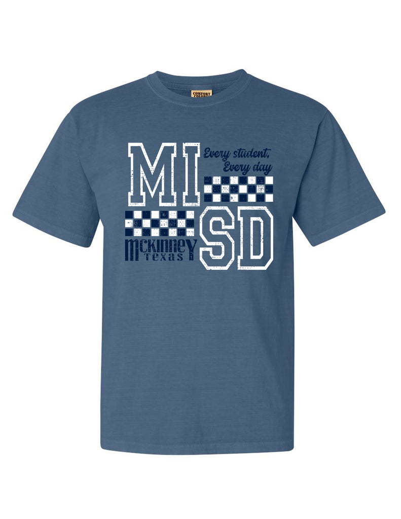 McKinney ISD Blue Jean Comfort Colors Checker Tee