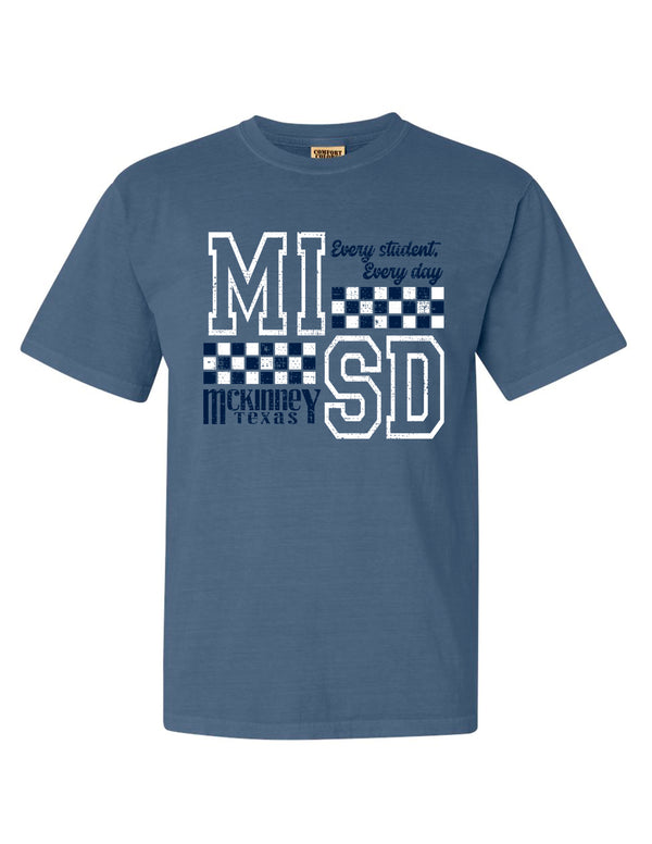 McKinney ISD Blue Jean Comfort Colors Checker Tee