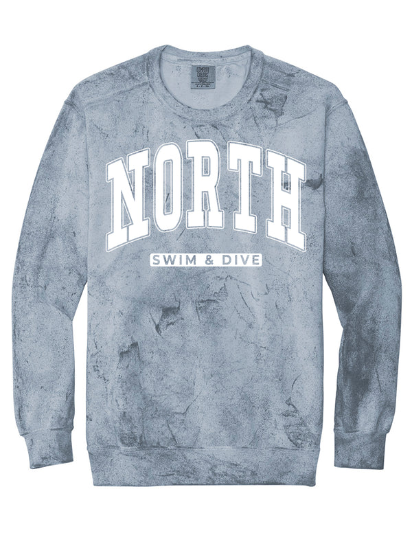 North Swim Comfort Colors Ocean Colorblast Oversized Print Design Crewneck
