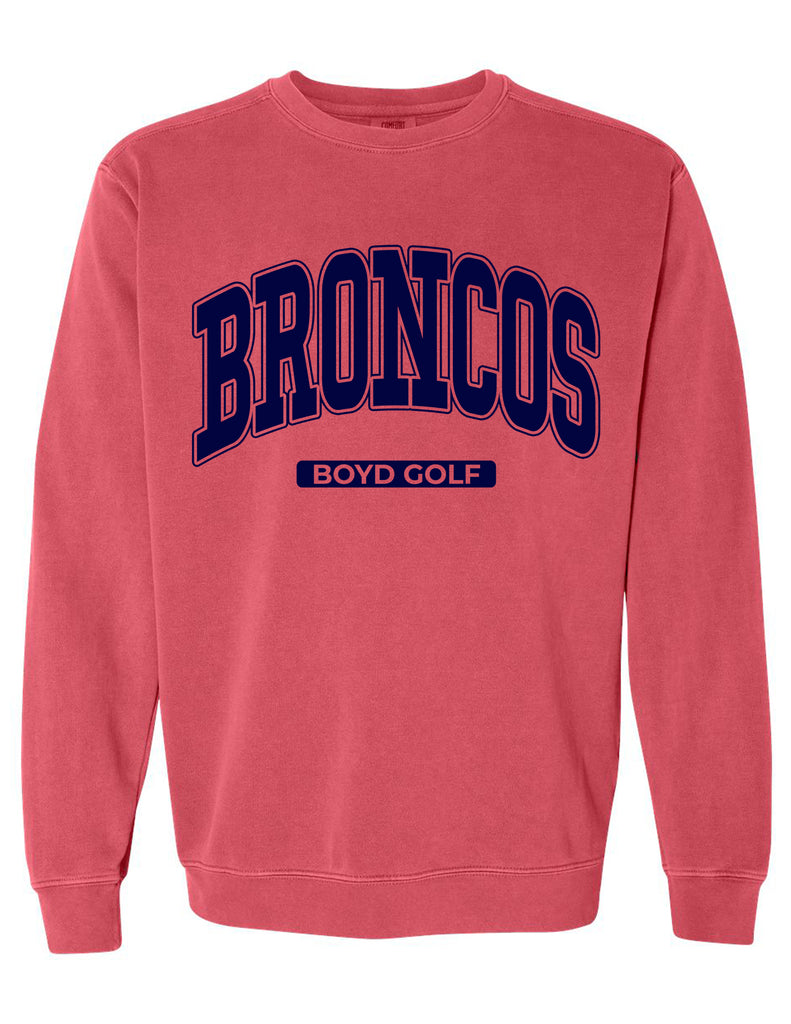 Boyd Golf Comfort Colors Crimson Oversized Print Design Crewneck Sweatshirt