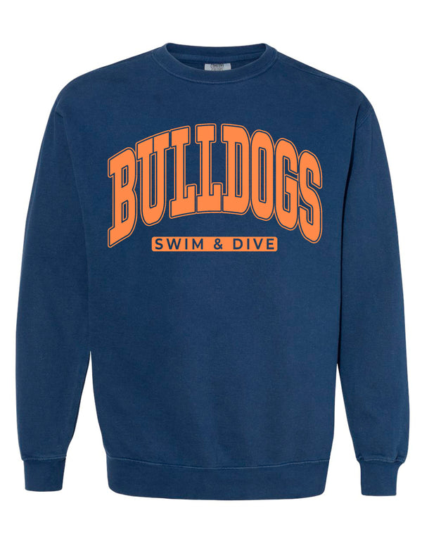 North Swim Comfort Colors Navy Oversized Print Design Crewneck