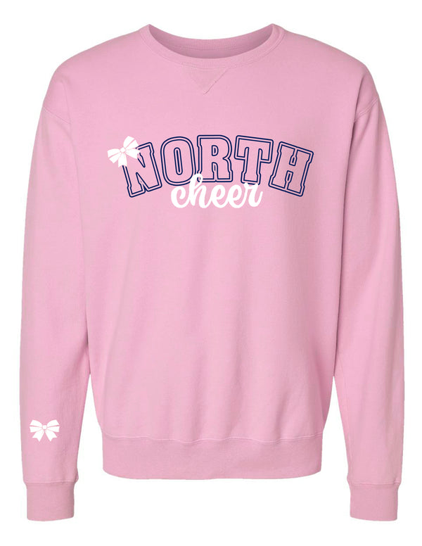 McKinney North Cheer Comfort Wash Cotton Candy Crewneck with Sleeve Personalization Option