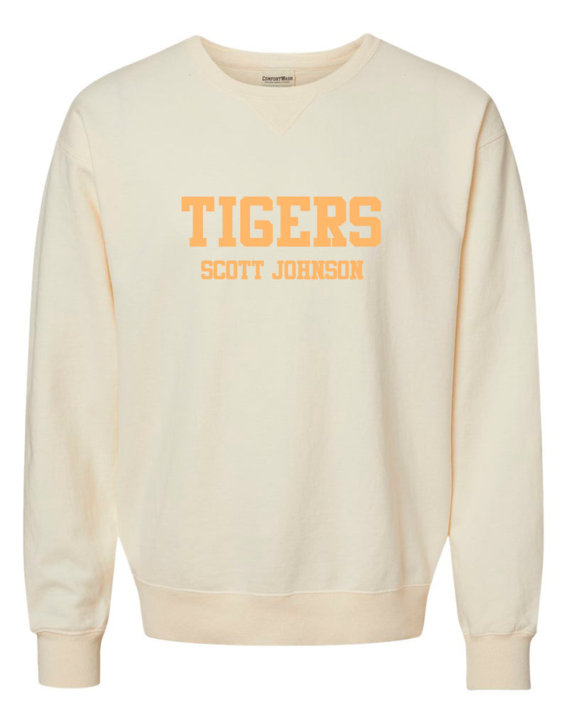 SJMS Tone on Tone Embroidered Ivory Crewneck