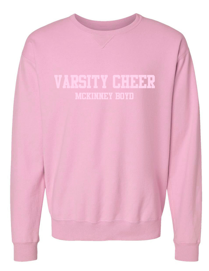 Boyd Cheer Comfort Wash Cotton Candy Tone on Tone Embroidered Crewneck Sweatshirt