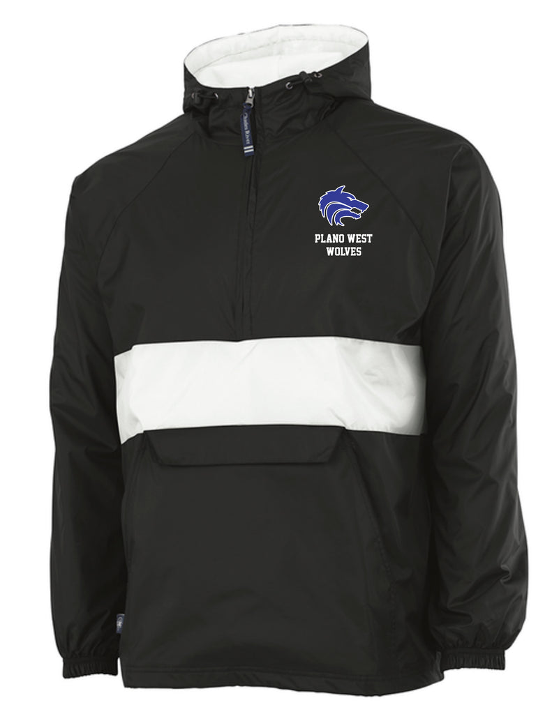 Plano West Charles River All-Weather Pullover Black and White with Embroidered Logo