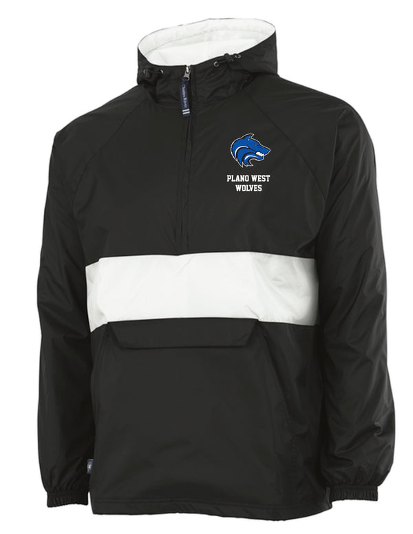 Plano West Charles River All-Weather Pullover Black and White with Embroidered Logo