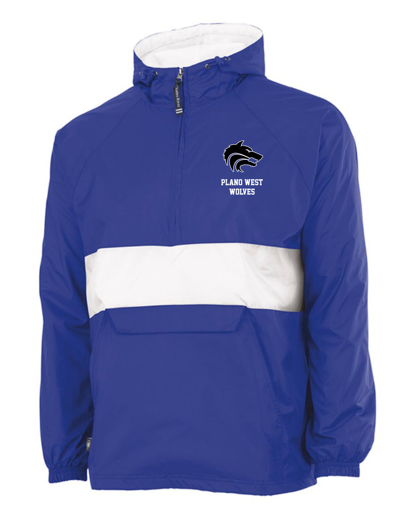 Plano West Charles River All-Weather Pullover Royal and White with Embroidered Logo