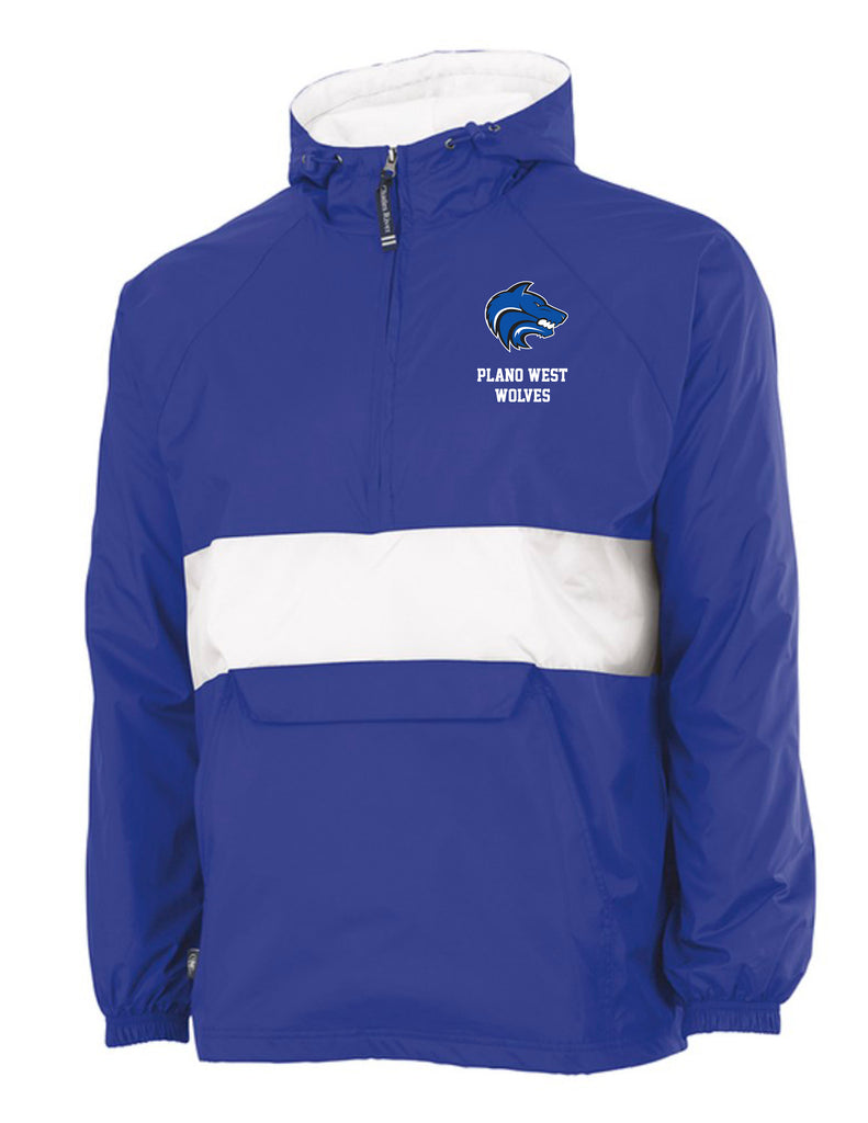 Plano West Charles River All-Weather Pullover Royal and White with Embroidered Logo