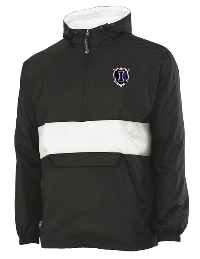 Indy Cheer Charles River All Weather Pullover Black w/ White Stripe