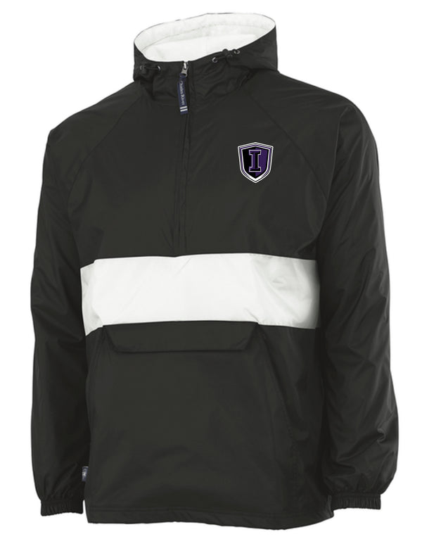 Indy Cheer Charles River All Weather Pullover Black w/ White Stripe