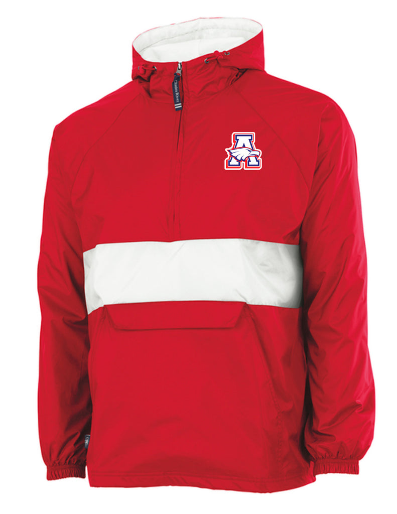 Allen Cheer Red & White Charles River All Weather Pullover with Embroidery