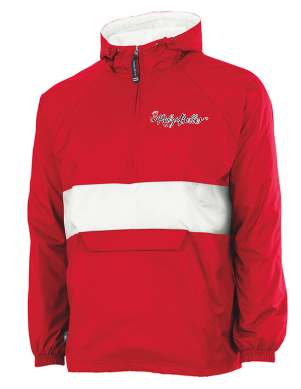 Ruby Belles Charles River All Weather Pullover Red/White Stripe