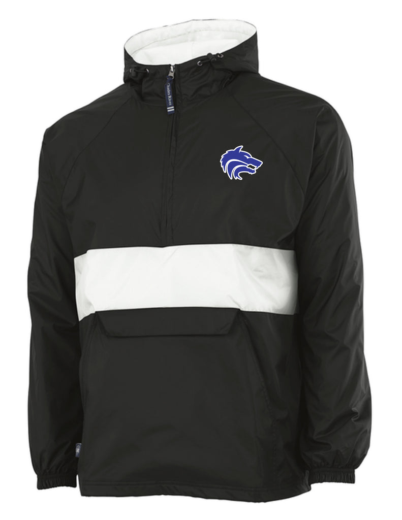 Plano West Cheer Black & White Charles River All Weather Pullover With Logo