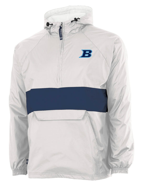 LD Bell Charles River All Weather Pullover White/Navy Stripe w/ Embroidery