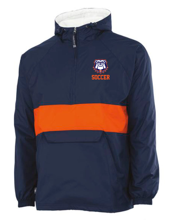 North Soccer Charles River Navy & Orange All Weather Pullover