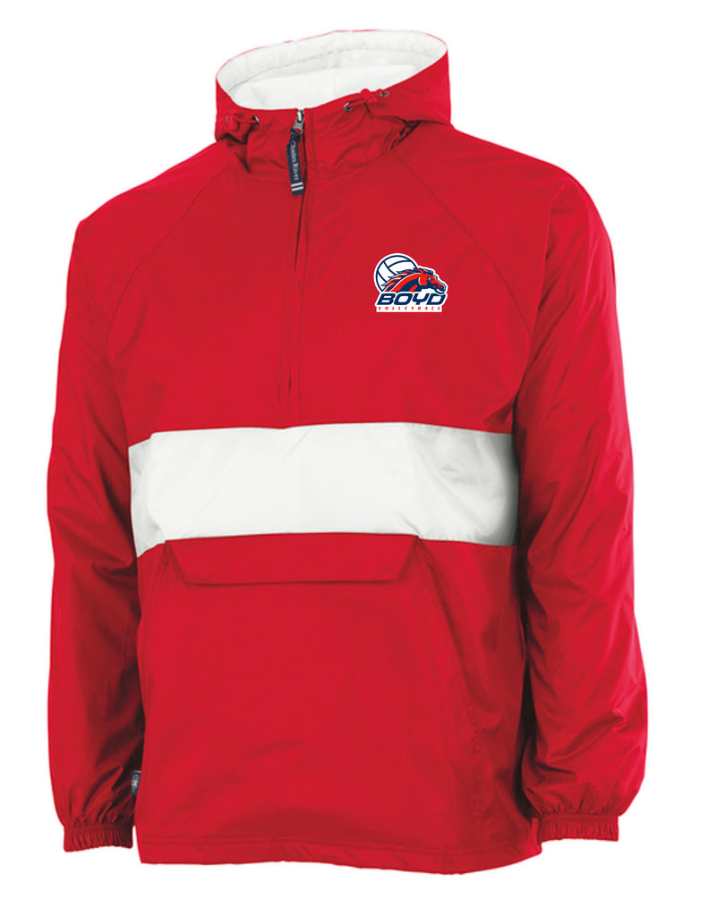 McKinney Boyd Volleyball Charles River Red & White All-Weather Pullover | Choice of Logo