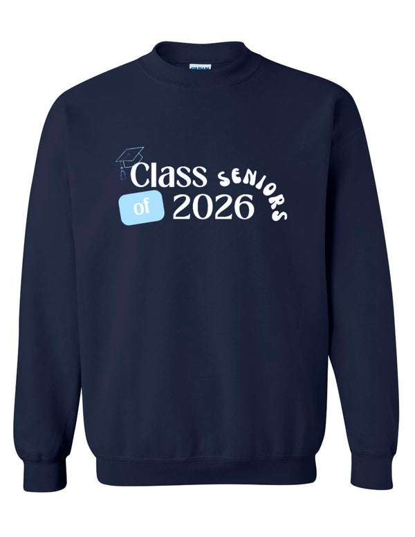 McKinney High Seniors Navy Arch Design Crewneck Sweatshirt