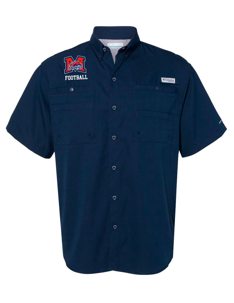 Boyd Football Columbia Navy Fishing Shirt