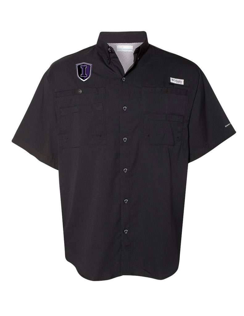 Indy Cheer Columbia Fishing Shirt in Black with Embroidered Logo