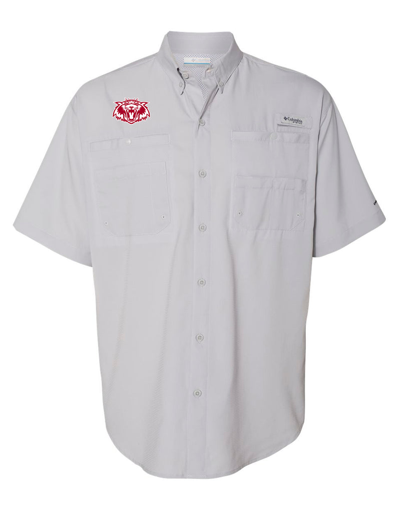 Plano Senior Cheer Gray Columbia Fishing Shirt w/ Embroidery