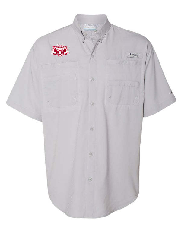 Plano Senior Cheer Gray Columbia Fishing Shirt w/ Embroidery