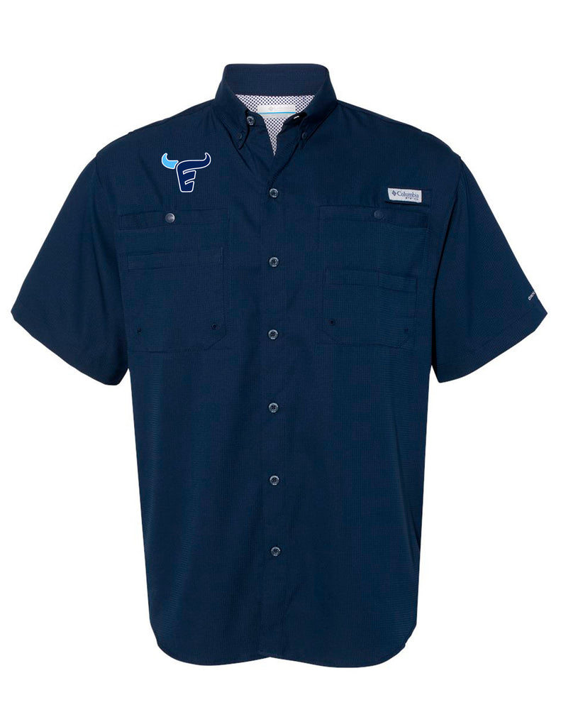 Emerson Cheer Navy Columbia Fishing Shirt with Logo