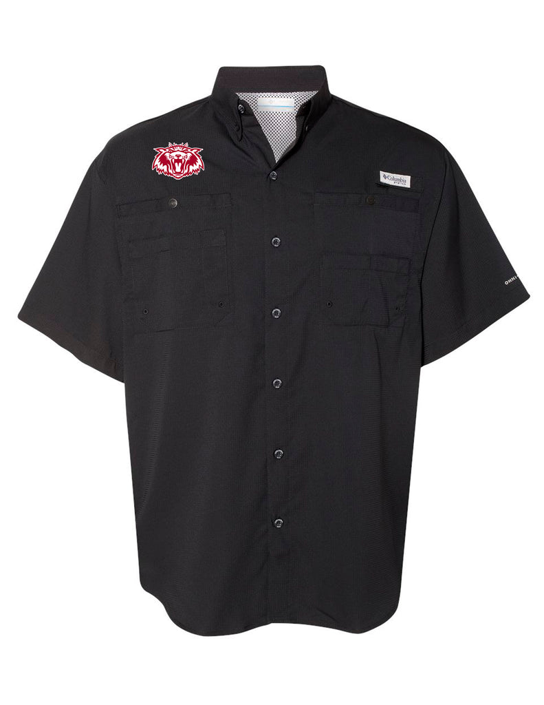Plano Senior Cheer Black Columbia Fishing Shirt w/ Embroidery