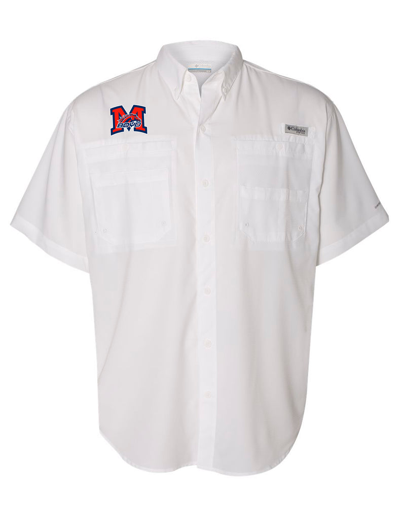 Boyd Football Columbia White Fishing Shirt