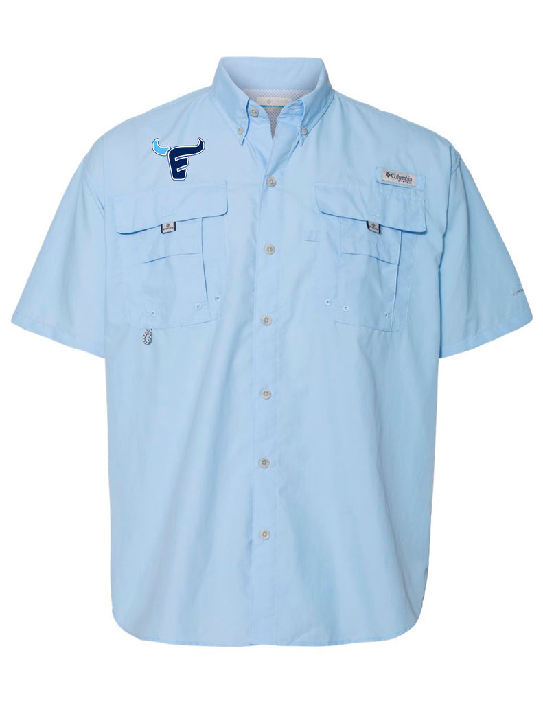 Emerson Cheer Columbia Sail Blue Fishing Shirt with Embroidered Logo