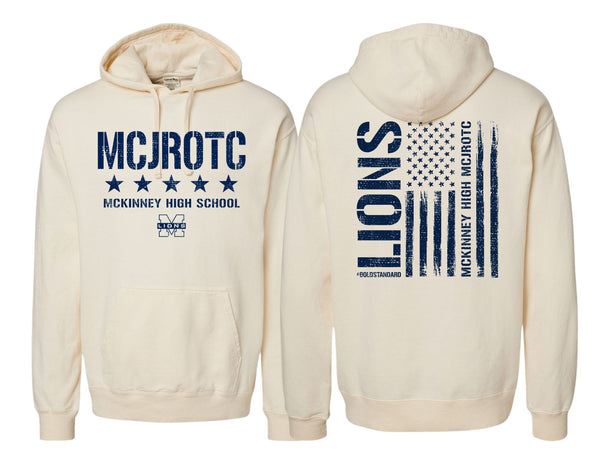 McKinney High JROTC Comfort Wash Parchment Flag Hoodie