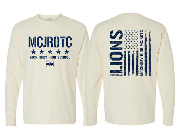 McKinney High JROTC Comfort Wash Parchment Flag Long Sleeve