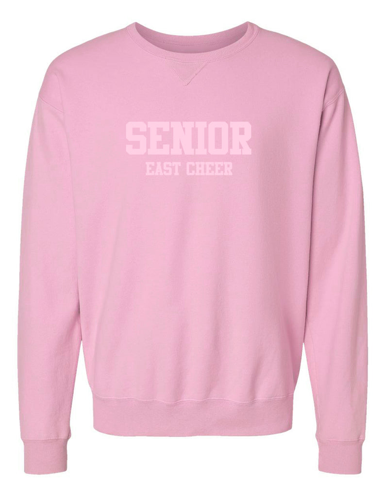 Plano East Cheer Pink Comfort Wash Tone on Tone SENIOR Crewneck