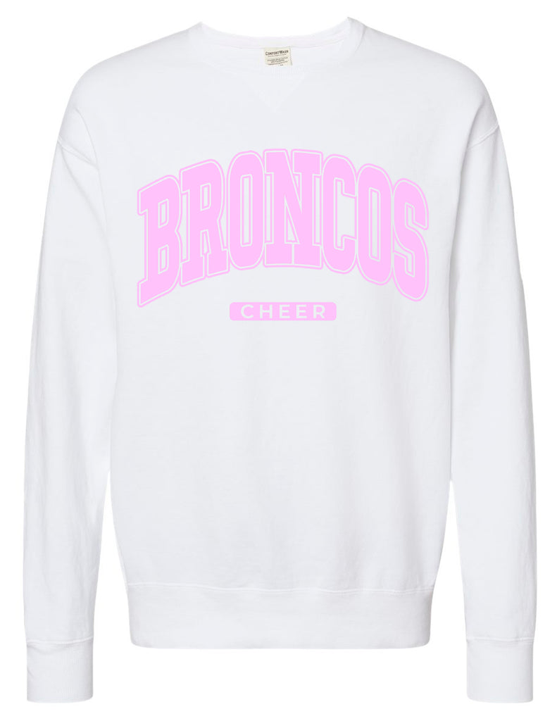 Boyd Cheer Comfort Wash White with Pink Oversized Print Crewneck Sweatshirt