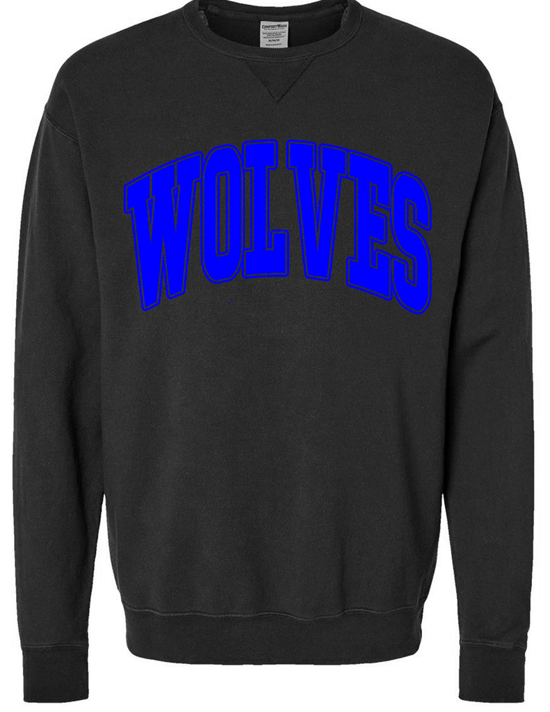 Plano West Cheer Comfort Wash Black Oversized Print Crewneck Sweatshirt
