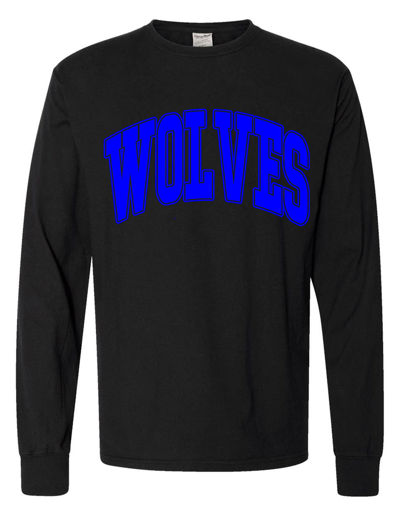 Plano West Cheer Comfort Wash Black Oversized Print Long Sleeve Tee