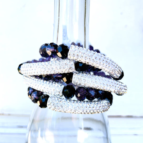 Independence Royals Drill Team Crystal Bar Stretch Bracelet